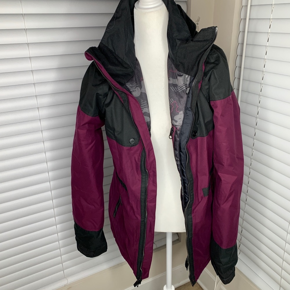 Purple and black Volcom snowboard jacket